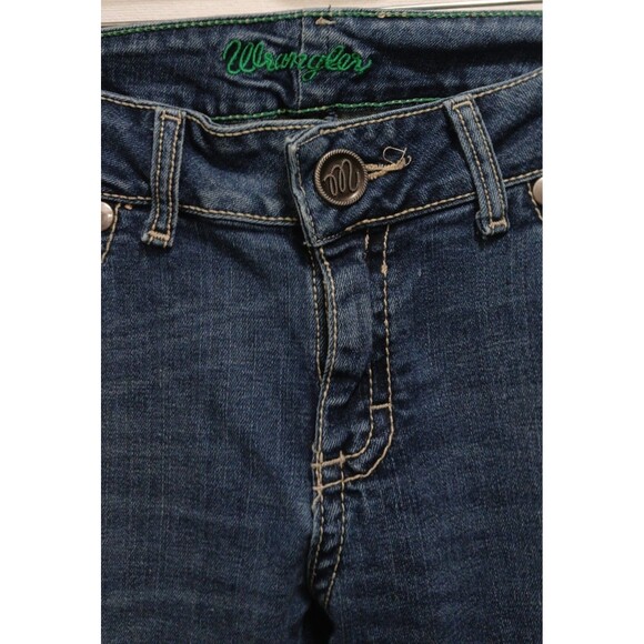 Wrangler Womens Stretch Bootcut Mid-Rise Jeans 07MWZ 9x34 Bling Embroidered Note - Picture 6 of 13